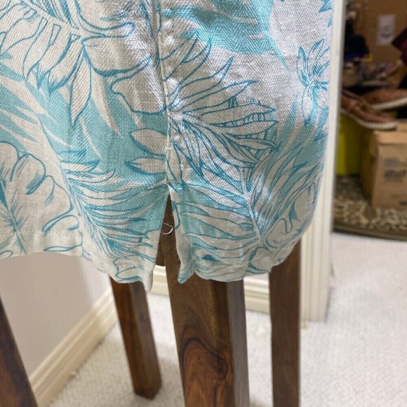 Tasso Elba Men's Silk Linen Palm Leaf Print Button Down Shirt Size X-Large - Picture 5 of 7